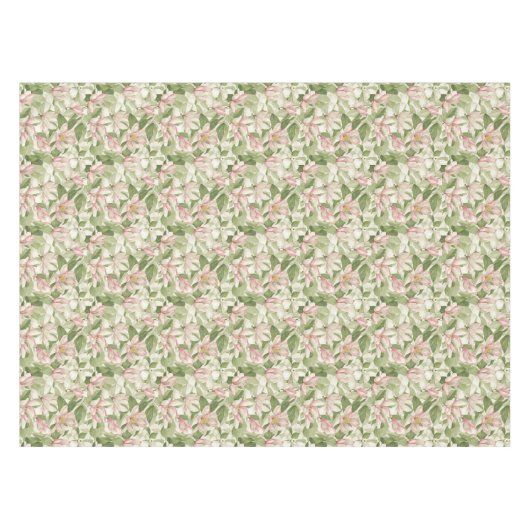 Vintages Rosa und Weiße Magnolien Tischdecke (Vorderseite (Horizontal))