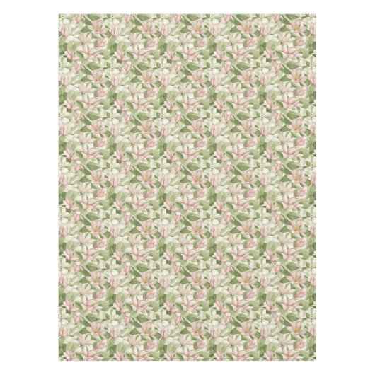 Vintages Rosa und Weiße Magnolien Tischdecke (Vorderseite)