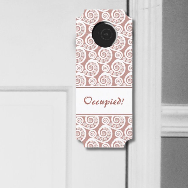 Vintages rosa und weißes botanisches Fernblatt Türanhänger (Vintage Pink & White Botanical Fern Leaf Door Hanger)