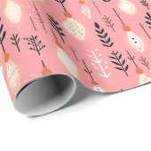 Vintages, rosa Weihnachtsbeleuchtung Wrapper Geschenkpapier (Rolleneckpunkt)