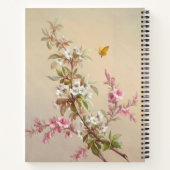 Vintages rosa Weißblütenangebot Notizblock (Rückseite)