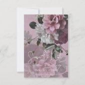 Vintages rosa-weißes Foto Save the Date (Vorderseite)