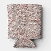 Vintages, rosafarbenes Glattleder Dosenkühler (Rückseite)