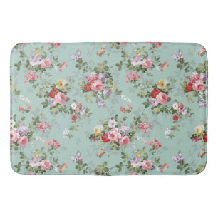 Vintages rosarotes elegantes Rosen-Blumenmuster Badematte