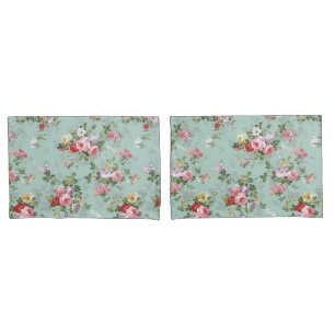 Vintages rosarotes elegantes Rosen-Blumenmuster Kissenbezug