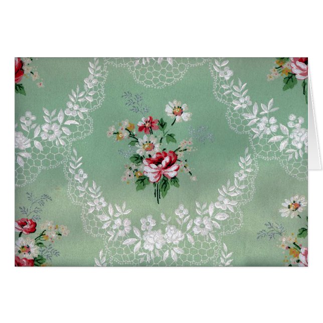 Vintages Rose Bouquet-Tapet (Vorderseite (Horizontal))