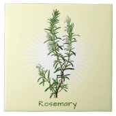 Vintages Rosemary Herb Keramik Fliese (Vorderseite)