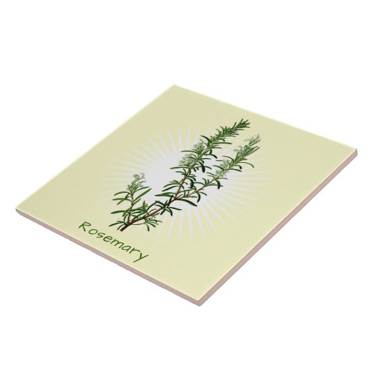 Vintages Rosemary Herb Keramik Fliese (Seite)