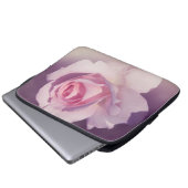 Vintages Rosen-Blumen-Rosa-lila Entwurf Laptopschutzhülle (Vorne Knopf)