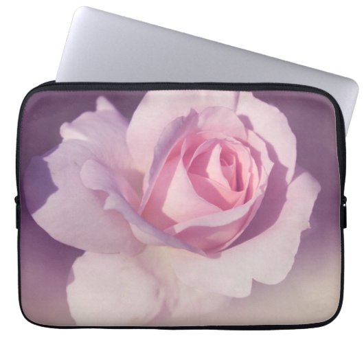 Vintages Rosen-Blumen-Rosa-lila Entwurf Laptopschutzhülle (Vorderseite)