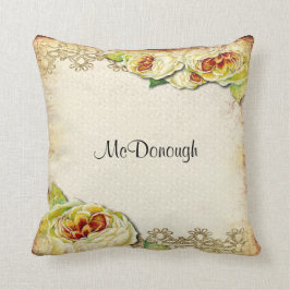 Vintages Rosen-Collagen-Muster Kissen