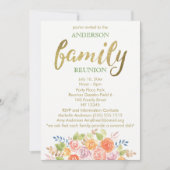 Vintages Rosen-Familien-Wiedersehen Einladung (Vorderseite)