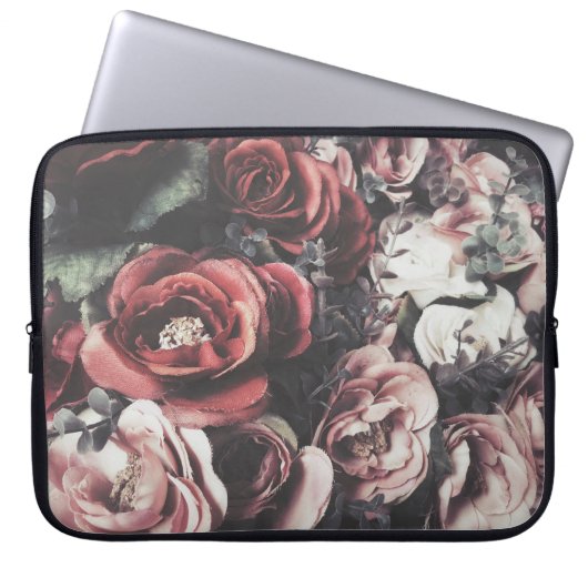 Vintages Rosenholz, Hintergrund, Bouquet, Blume, Laptopschutzhülle (Vorderseite)