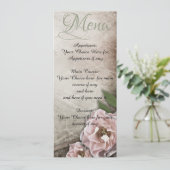 Vintages Rosenmenü Einladung (Stehend Vorderseite)
