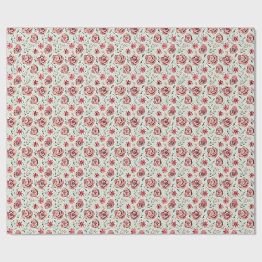 Vintages Rosenmuster Geschenkpapier (Flach)