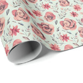 Vintages Rosenmuster Geschenkpapier (Rolleneckpunkt)