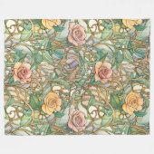 Vintages Rosenmuster im Jugendstil Fleecedecke (Vorderseite (Horizontal))