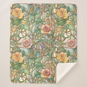 Vintages Rosenmuster im Jugendstil Sherpadecke