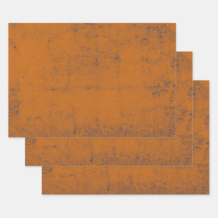 Vintages Rost Orange Dekoupage Textur Muster Geschenkpapier Set