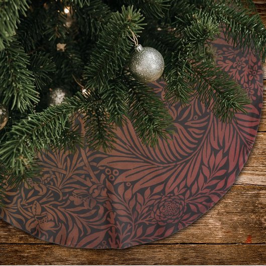 Vintages Rost Orange Ombre Blumenmuster Polyester Weihnachtsbaumdecke