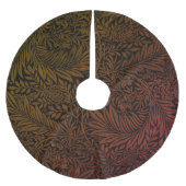 Vintages Rost Orange Ombre Blumenmuster Polyester Weihnachtsbaumdecke (Vorderseite)
