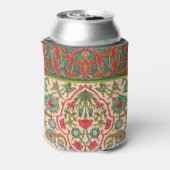 Vintages Rot-Grün-Arabisches Blumenmuster Dosenkühler (Kanne Rückseite)