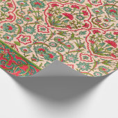 Vintages Rot-Grün-Arabisches Blumenmuster Geschenkpapier (Ecke)