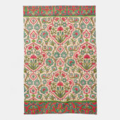 Vintages Rot-Grün-Arabisches Blumenmuster Geschirrtuch (Vertikal)