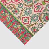 Vintages Rot-Grün-Arabisches Blumenmuster Seidenpapier (Detail)