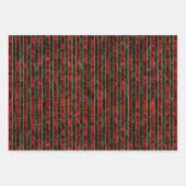 Vintages Rot, Grün & Gold Weihnachten Geschenkpapier Set (Vorderseite)