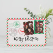 Vintages Rot-Grün-Letter-Foto Frohe Weihnachten (Stehend Vorderseite)