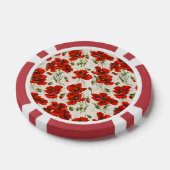 Vintages Rot Mohn Design Jugendstil Pokerchips (Einzeln)