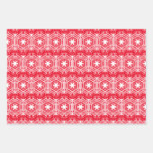 Vintages Rot Schwarz-weißes Weihnachtsbild Geschenkpapier Set (Vorderseite)