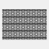 Vintages Rot Schwarz-weißes Weihnachtsbild Geschenkpapier Set (Vorderseite 3)