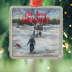 VINTAGES Rot und Blau ALTE ZEIT CHRISTMAS Ornament Aus Metall