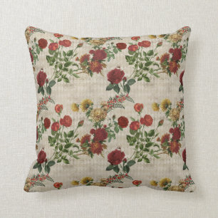 Vintages Rot und Gelb Kissen