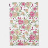 Vintages Rot- und Gelbrosenmuster | Geschirrtuch (Vertikal)