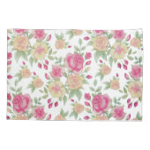 Vintages Rot- und Gelbrosenmuster | Kissenbezug (Rückseite-Links)