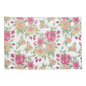 Vintages Rot- und Gelbrosenmuster | Kissenbezug (Rückseite-Rechts)