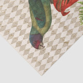 Vintages Rot und grüner Tropenpapagei Seidenpapier (Ausschnitt)