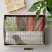 Vintages Rot und grüner Tropenpapagei Seidenpapier (Geschenk)