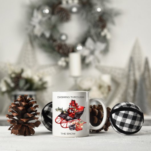 Vintages Rot und Schwarzes Weihnachtslied Kaffeetasse