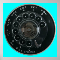 Vintages Rotary Phone Dial Poster