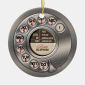 Vintages Rotary Phone Keramik Ornament (Vorne)