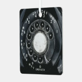 Vintages Rotary Phone Ornament Aus Metall (Vorderseite links)