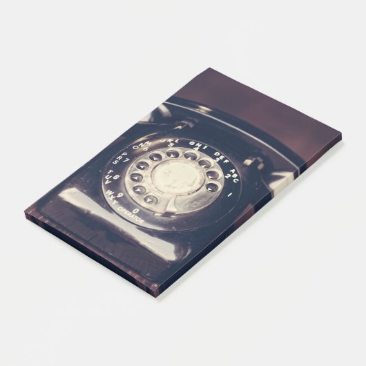 Vintages Rotary Phone Post-it Klebezettel (angewinkelt)