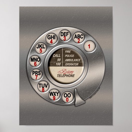 Vintages Rotary Phone Poster (Vorne)