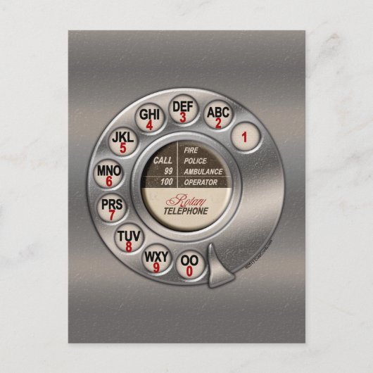 Vintages Rotary Phone Postkarte (Vorderseite)