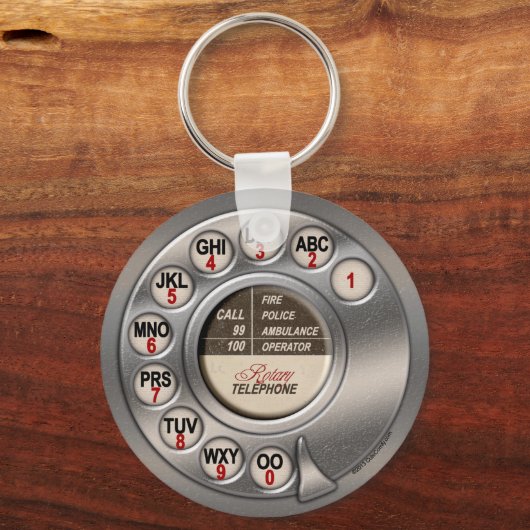 Vintages Rotary Phone Schlüsselanhänger (Rückseite)