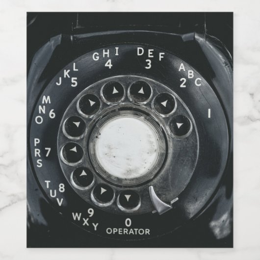 Vintages Rotary Phone Weinetikett (Einzelnes Label)